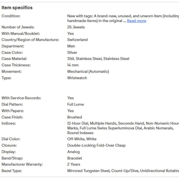 ARAGON Tungston Bezel Swiss Automatic Watch Sapphire Crystal Full Lume 43mm A504 - Picture 14 of 16